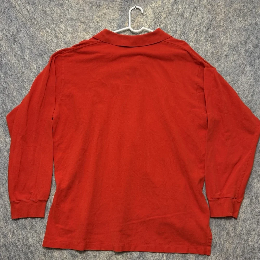 Polo Ralph Lauren Men’s XXL Red Long Sleeve Polo Shirt Navy Pony Cotton